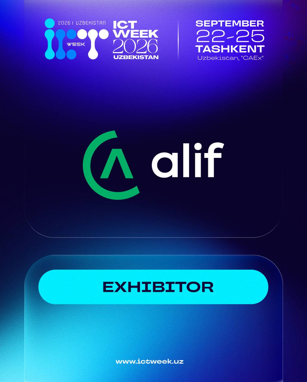 We are pleased to welcome Alif as a participant of ICT Week Uzbekistan 2026!