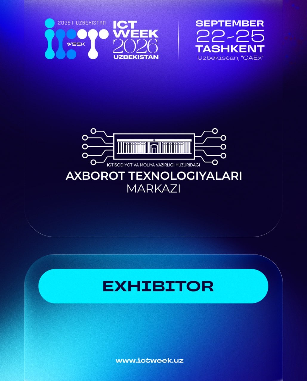 Мы рады приветствовать Центр информационных технологий при Министерстве экономики и финансов Республики Узбекистан в качестве участника ICT Week Uzbekistan 2026!